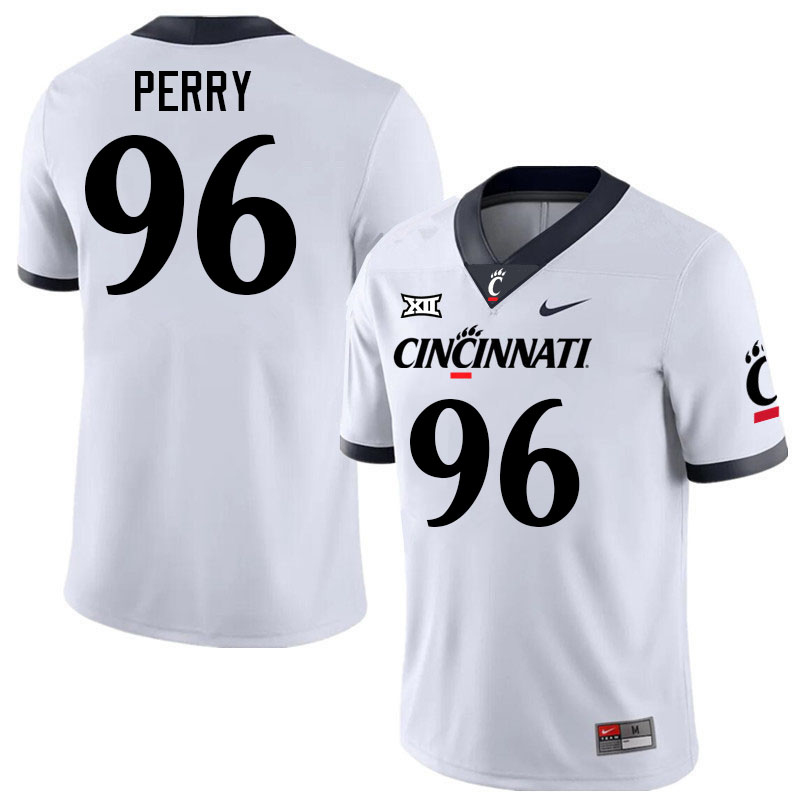 Cincinnati Bearcats #96 Dominique Perry Big 12 Conference College Football Jerseys Stitched Sale-White
